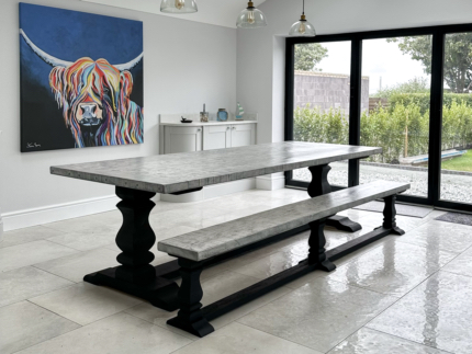 Grey Wash Pedestal Table